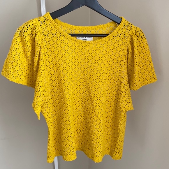 Madewell Eyelet Yellow Top - Picture 2 of 2